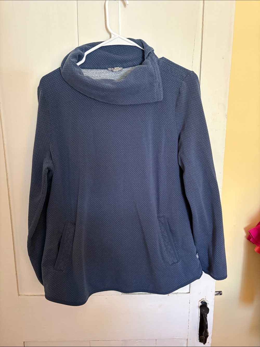 Talbots Slate Blue Cowl Neck Pullover Sweatshirt